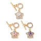 Golden Brass Micro Pave Clear Cubic Zirconia Toggle Clasps(KK-B100-040G)-1