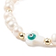 Natural Shell & Pearl Braided Bead Bracelet(BJEW-JB08237-04)-4