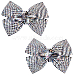2Pcs Bowknot Rhinestone Hair Barrettes, with Alloy Clips, for Women Girls, Crystal AB, 110x80x21.5mm(PHAR-HS0001-05)