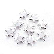 Brass Charms, Long-Lasting Plated, Star, Real Platinum Plated, 11.5x12x2.5mm, Hole: 1.2mm(KK-F783-06P)