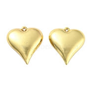 Rack Plating Eco-Friendly Brass Pendants, Cadmium Free & Lead Free, Heart Charm, Real 18K Gold Plated, 20.5x18.5x3mm, Hole: 1.2mm(KK-M255-10G)