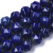 Natural Lapis Lazuli Beads Strands, Faceted, Star Cut Round Beads, 6~7mm, Hole: 0.8~0.9mm, about 31~33pcs/Strand, 7.40 inch7.72 inch(18.8~19.6cm)(X-G-N327-03A-05)