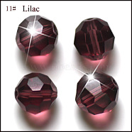 Imitation Austrian Crystal Beads, Grade AAA, K9 Glass, Faceted(32 Facets), Round, Purple, 8mm, Hole: 0.9~1.4mm(SWAR-F021-8mm-256)