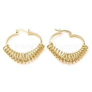 Rack Plating Brass Wire Wrap Heart Hoop Earrings, Real 16K Gold Plated, 35.5~36x38.5x10mm(EJEW-M225-07G)