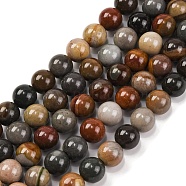 Natural Picture Jasper Beads Strands, Round, 8mm, Hole: 0.7mm, about 46pcs/strand, 14.88''(37.8cm)(G-H037-A01-02)