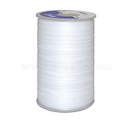 Waxed Polyester Cord, 3-Ply, White, 0.45mm, about 59.05 yards(54m)/roll(YC-E006-0.45mm-A01)