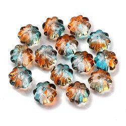 633Pcs Transparent Two Tone Acrylic Beads, Flower, Chocolate, 12x8mm, Hole: 1.8mm, about 633pcs/500g(MACR-K359-22A)