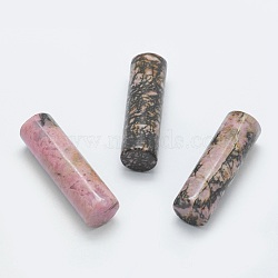 Natural Rhodonite Beads, Undrilled/No Hole Beads, Column, 35x11mm(G-G760-L05)