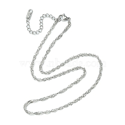 304 Stainless Steel Singapore Chain Necklace for Men Women, Stainless Steel Color, 15.94 inch(40.5cm)(NJEW-YW0001-11)