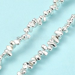Electroplated Synthetic Non-magnetic Hematite Beads Strands, Long-Lasting Plated, Chip, Silver Plated, 3~7x3~4x3~4mm, Hole: 0.8~0.9mm, 16.14 inch(41cm)(G-C024-05)