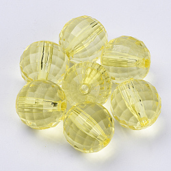 Transparent Acrylic Beads, Faceted, Round, Yellow, 8x8mm, Hole: 1.5mm, about 1770pcs/500g(TACR-Q254-8mm-V21)