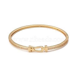 Rack Plating Brass Micro Pave Cubic Zirconia Bangles for Women, Long-Lasting Plated, Cadmium Free & Lead Free, Real 18K Gold Plated, Inner Diameter: 2-1/4 inch(5.7cm)(BJEW-E071-31G)
