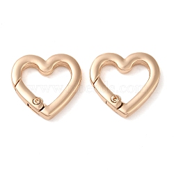 Alloy Spring Gate Rings, Heart, Light Gold, 21x22x3.5mm(PALLOY-P305-01A-KCG)