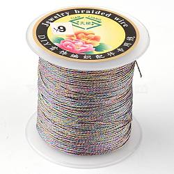 Round Metallic Cord, 3-Ply, Colorful, 0.4mm, about 164.04 yards(150m)/roll(MCOR-L001-0.4mm-17)