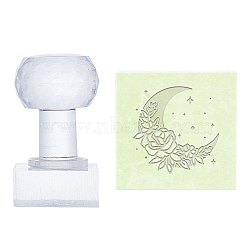 Plastic Stamps, DIY Soap Molds Supplies, Square, Rose Pattern, 34x34x18mm(DIY-WH0350-023)
