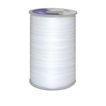 Waxed Polyester Cord, 3-Ply, White, 0.45mm, about 59.05 yards(54m)/roll