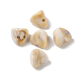 Two Tone Opaque Acrylic Beads, Imitation Gemstone, Triangle, WhiteSmoke, 13x12.5x12.5mm, Hole: 2.1mm, about 1428pcs/500g