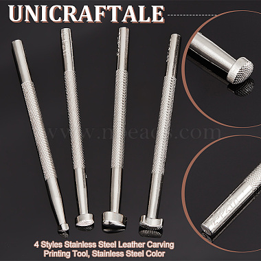 Unicraftale 4Pcs 4 Styles Stainless Steel Leather Carving Printing Tool(TOOL-UN0001-41)-5