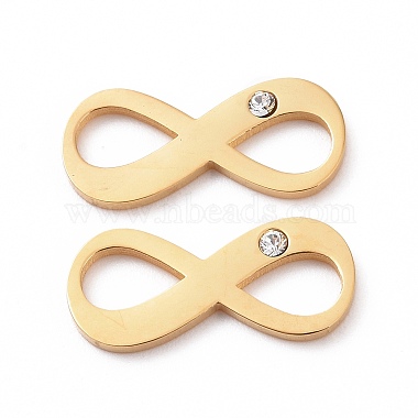 Real 18K Gold Plated Clear Infinity 316 Surgical Stainless Steel Links