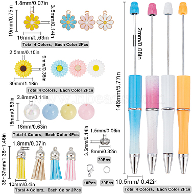 DIY Alloy Enamel Flower & Tassel Charms Beadable Pen Making Kit(DIY-SC0024-41)-2