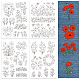 4 Sheets 11.6x8.2 Inch Stick and Stitch Embroidery Patterns(DIY-WH0455-145)-1