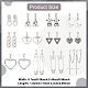 ANATTASOUL 12 Pairs 12 Styles Cherry & Triangle & Eye & Bear & Zipper Buckle Alloy Dangle Stud Earrings for Women(EJEW-AN0003-10)-2