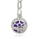 Silver Color Plated Brass Hollow Round Cage Pendants(KK-J226-04S)-2