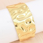 Simple 304 Stainless Steel Cuff Bangles for Women, Golden, Inner Diameter: 2-3/8 inch(6.05cm)(BJEW-P363-10G)