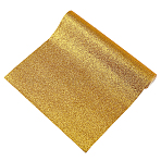 Sparkle PU Leather Fabric, with Glitter Sequins, for Shoes Bag Sewing Patchwork DIY Craft Appliques, Gold, 135x21x0.07cm(AJEW-GF0001-53C)