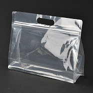 Transparent Plastic Zip Lock Bag, Plastic Stand up Pouch, Resealable Bags, with Handle, Clear, 21.3x28x0.08cm(OPP-L003-02C)