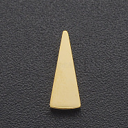 201 Stainless Steel Charms, for Simple Necklaces Making, Stamping Blank Tag, Laser Cut, Triangle, Golden, 10x4x3mm, Hole: 1.6mm(STAS-R109-JA422-2)