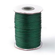 Korean Waxed Polyester Cord, Dark Green, 1mm, about 85yards/roll(YC1.0MM-A147)