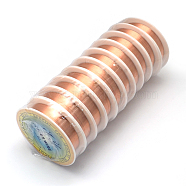 Round Copper Jewelry Wire, Chocolate, 24 Gauge, 0.5mm, about 26.24 Feet(8m)/roll, 10 rolls/group(CWIR-S002-0.5mm-03)