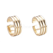 Brass Cuff Earrings, Ring, Golden, 12x11x4.2mm, Inner Diameter: 10mm(EJEW-I249-12G)