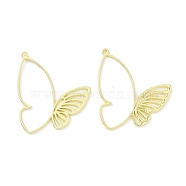 Rack Plating Alloy Pendants, Butterfly Charms, Golden, 39.5x36.5x1mm, Hole: 1.4mm(PALLOY-D007-02G)