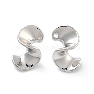 Non-Tarnish 304 Stainless Steel Stud Earrings, Jewelry for Women, Twist, Stainless Steel Color, 27x20mm(EJEW-K281-04P)