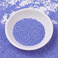 MIYUKI Delica Beads Small, Cylinder, Japanese Seed Beads, 15/0, (DBS0881) Matte Opaque Periwinkle AB, 1.1x1.3mm, Hole: 0.7mm, about 3500pcs/10g(X-SEED-J020-DBS0881)