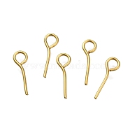 Brass Eye Pins, Lead Free & Cadmium Free, Real 24K Gold Plated, 10x3x0.7mm, Hole: 1.8mm(KK-H502-02A-G)