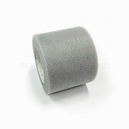 Deco Mesh Ribbons, Tulle Fabric, Tulle Roll Spool Fabric For Skirt Making, Dark Gray, 2 inch(5cm), about 25yards/roll(22.86m/roll)(OCOR-P010-C-C32)