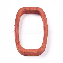 Unfinished Sandalwood Frame, for DIY Epoxy Resin, UV Resin Jewelry Pendant, Necklaces Making, Rectangle, 22.2x35.8x5mm, Inner Diameter: 17x30.5mm(WOOD-WH0098-69)