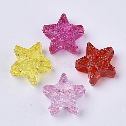 Transparent Acrylic Beads, Dyed, Star, Mixed Color, 16.5x17x8.5mm, Hole: 4.5mm, about 500pcs/500g(TACR-T015-019)