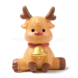 Christmas Theme Resin Display Decorations, for Car or Home Office Desktop Ornaments, Deer, 30x25x35mm(DJEW-F022-B07)