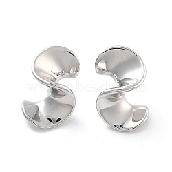 Non-Tarnish 304 Stainless Steel Stud Earrings, Jewelry for Women, Twist, Stainless Steel Color, 27x20mm(EJEW-K281-04P)