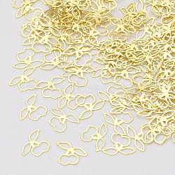 Brass Cabochons, Nail Art Decoration Accessories, Cherry, Golden, 4x5.5x0.1mm, about 10000pcs/bag(MRMJ-S033-012)