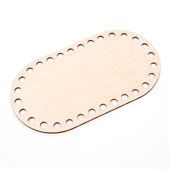 Basswood Blank Board, with Hole, Unfinished Wood Craft, Oval, BurlyWood, 15~28x10~30x0.3cm, Hole: 8mm, 7pcs/set