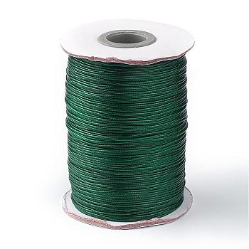 Korean Waxed Polyester Cord, Dark Green, 1mm, about 85yards/roll