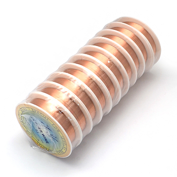 Round Copper Jewelry Wire, Chocolate, 24 Gauge, 0.5mm, about 26.24 Feet(8m)/roll, 10 rolls/group