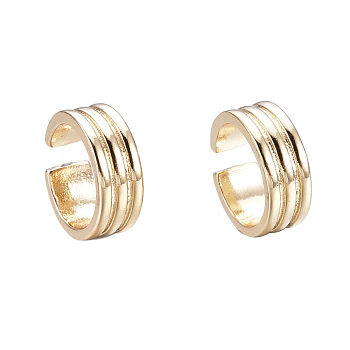 Brass Cuff Earrings, Ring, Golden, 12x11x4.2mm, Inner Diameter: 10mm