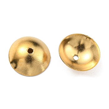 304 Stainless Steel Bead Cone, Apetalous, Half Round, Real 18K Gold Plated, 10x3mm, Hole: 0.9mm