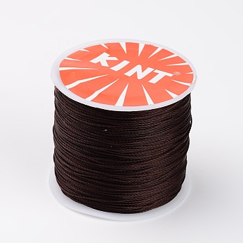 Round Waxed Polyester Cords, Coconut Brown, 0.6mm, about 76.55 yards(70m)/roll